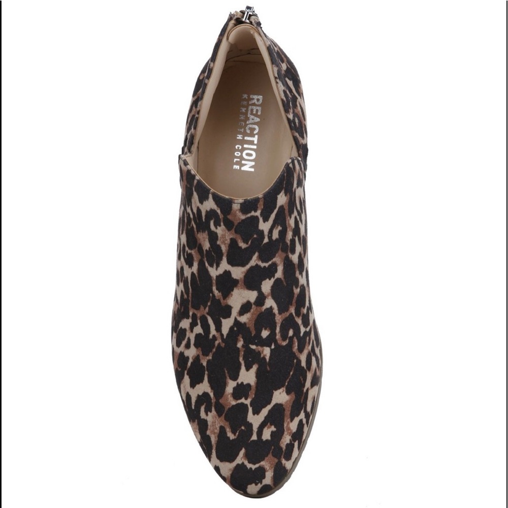 Kenneth Cole REACTION Side Way Leopard Ankle Boots Size 8M